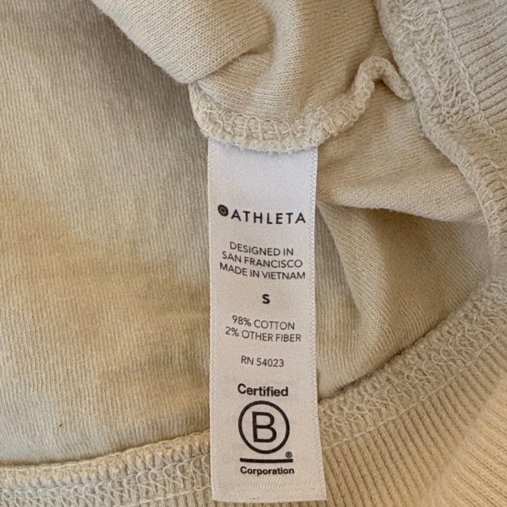 Athleta Orange and Cream Dip-Dye Bright Crewneck Sweatshirt SZ S - Picture 5 of 7